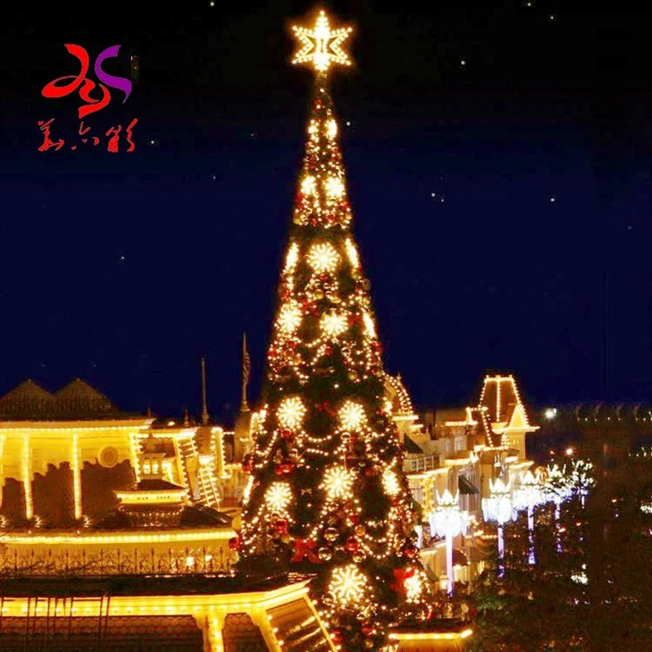 Christmas Star Tree Motif Light Product High Quality Green Pvc New Made Artificial Christmas Tree With Ornaments