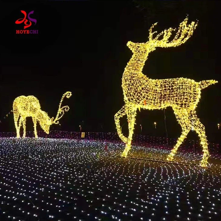 Large Life Size Led 3d Lighted Animal Decoration Christmas Reindeer Motif Lights