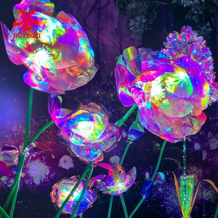HOYECHI Outdoor Decorations Small Luminous Flower Lights For Outdoor Commercial Locations
