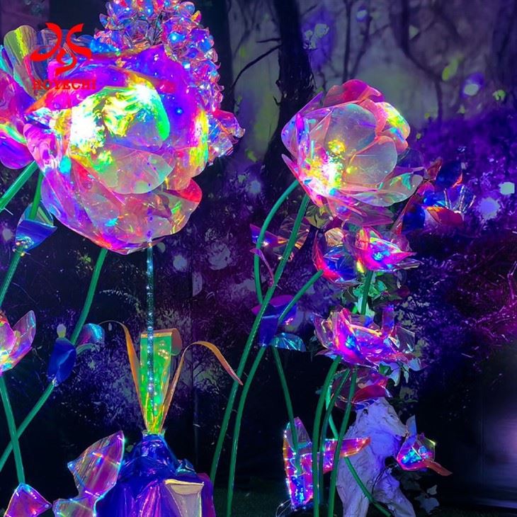 HOYECHI Outdoor Decorations Small Luminous Flower Lights For Outdoor Commercial Locations
