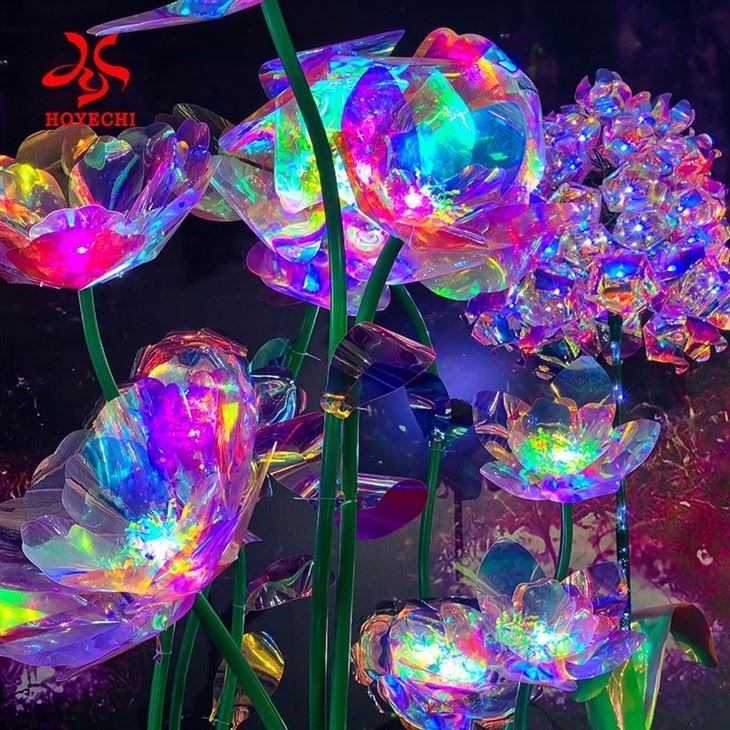 HOYECHI Outdoor Decorations Small Luminous Flower Lights For Outdoor Commercial Locations