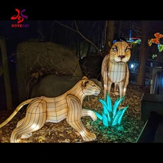 Testreszabott rozsdamentes acél szobor kültéri park téri állatlámpás világító szobor